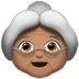 👵🏽 old woman: medium skin tone display on Apple